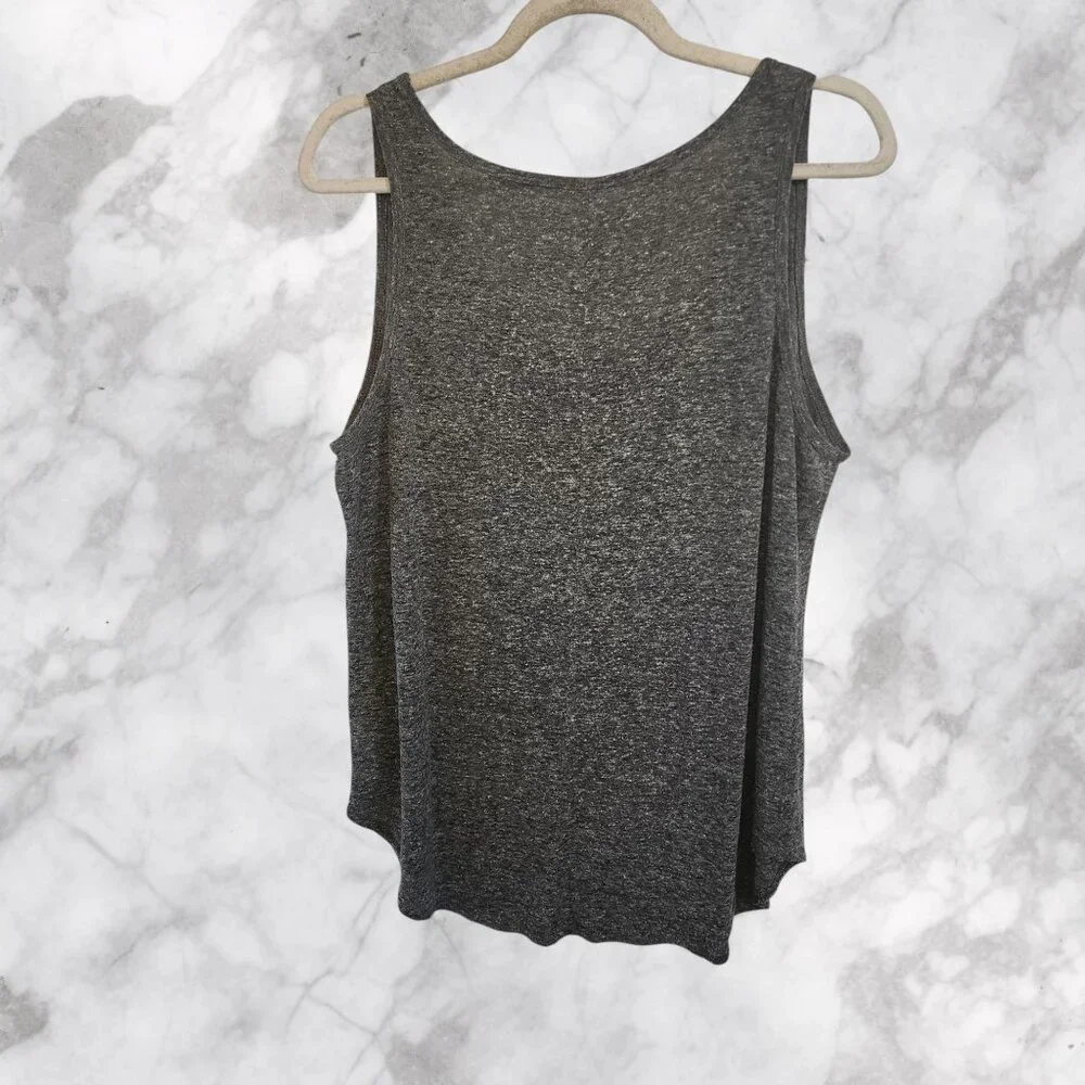 Old Navy Women's Relaxed Fit Dark Gray Heathered Tank Top Size XL